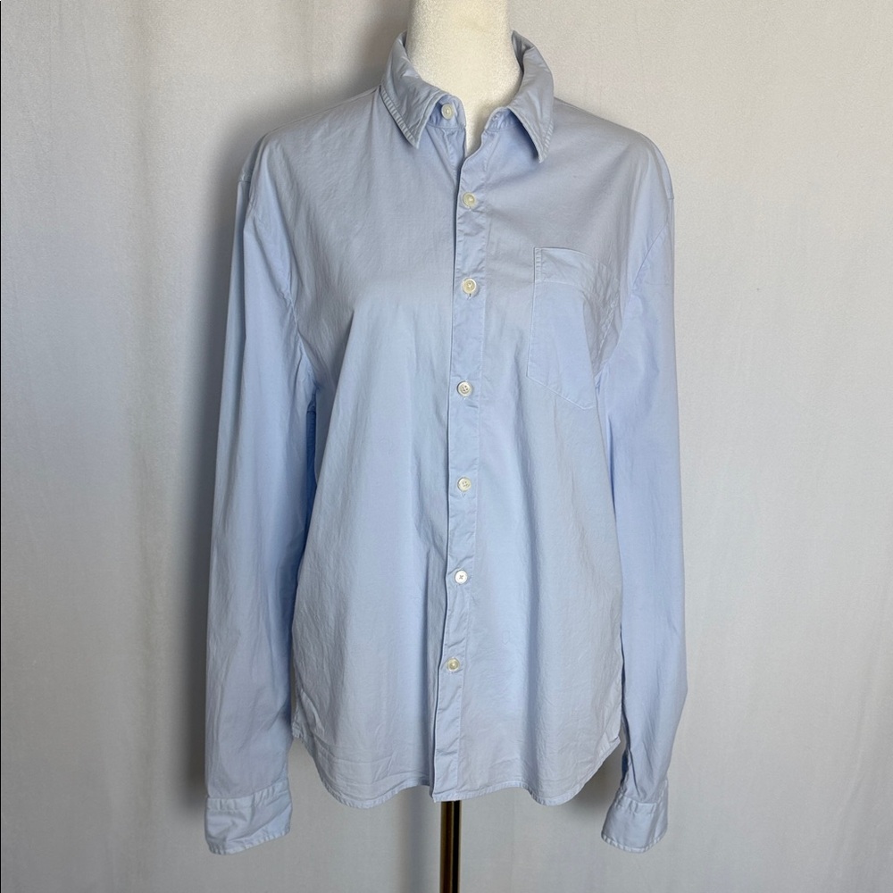 Standard James Perse Women's Light Blue Button Down Shirt Size 1 Small Work